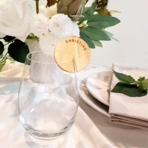 Laser Cut and Engraved Drink Name Place Card