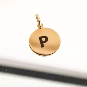 Laser Engraved 9k Gold Pendant