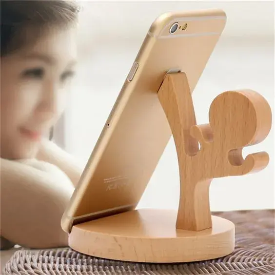 Laser Cut Wood Ornaments -- Christmas Phone Holder