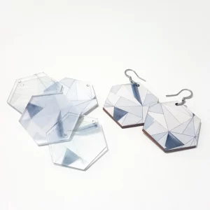 UV Printed Jewellery Elements- Color on Wood, Color White Color on Clear Acrylic, Color Only On Clear Acrylic