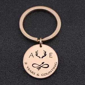 Engraved Couple Initial Keychain